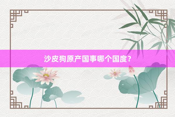 沙皮狗原产国事哪个国度?